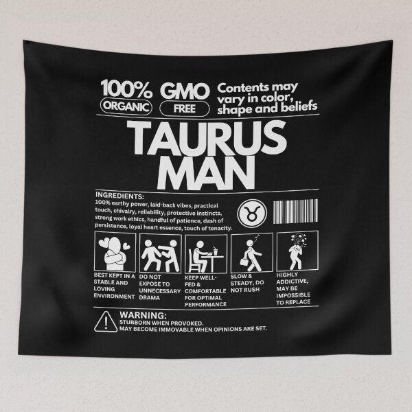 Item preview, Taurus Man Zodiac Traits: A Unique Product Design - White Text designed and sold by HAHA Tees & Things.