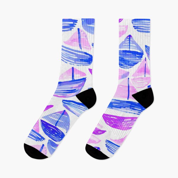 Item preview, Sail Boats Purple Pastel Blue Watercolor designed and sold by ChristinasMess.