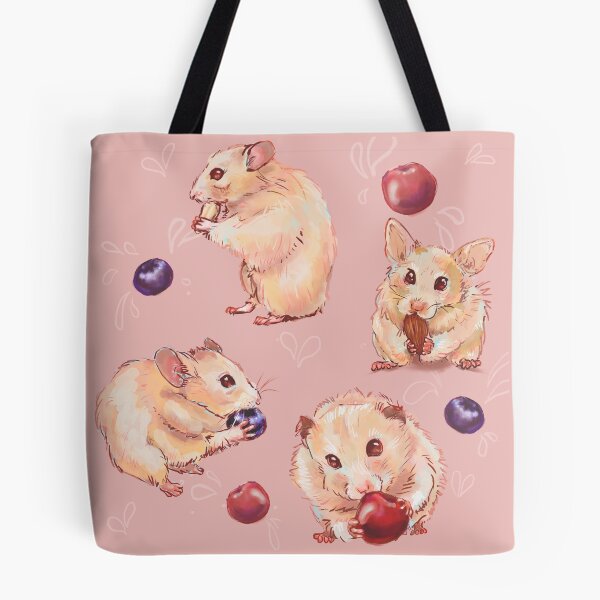 Item preview, A Juicy Feast - Cute Pink Hamster illustration pattern designed and sold by pixiegutsGB.