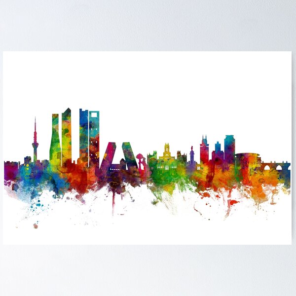 Item preview, Madrid Spain Skyline designed and sold by ArtPrints.