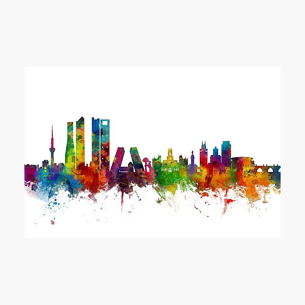 Item preview, Madrid Spain Skyline designed and sold by ArtPrints.