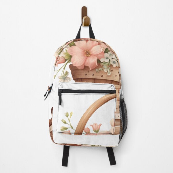Item preview, Peach and Cream Floral Basket designed and sold by Mermaid's Whimsy.