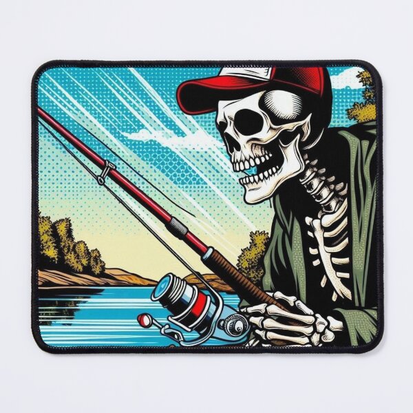 Item preview, Skeleton fisherman popart designed and sold by Club-Satini.