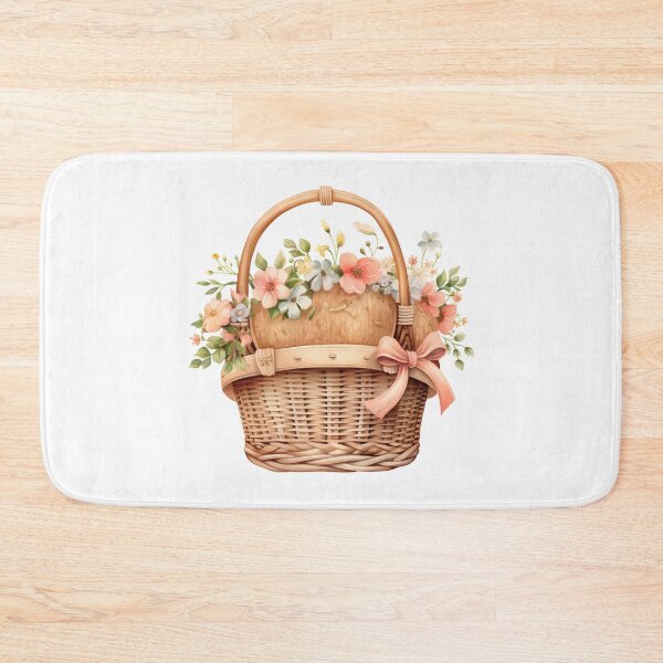 Item preview, Peach Bow Basket with Peach and Cream Flowers designed and sold by Mermaid's Whimsy.