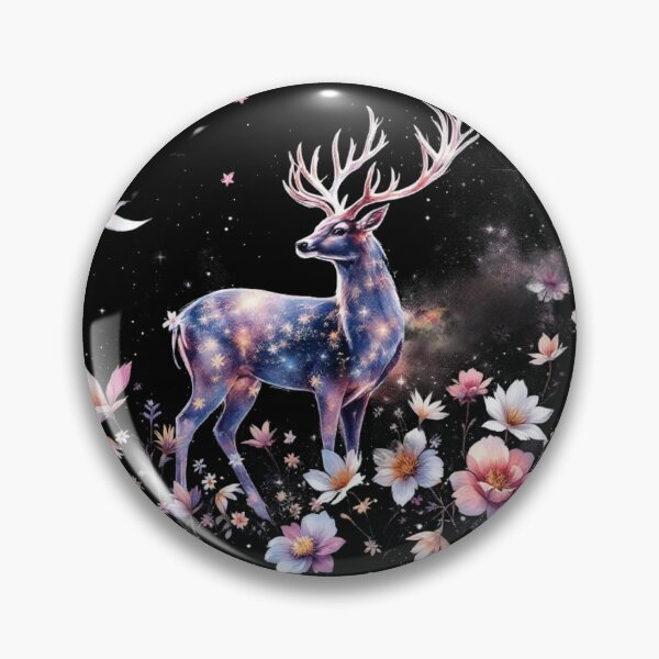 Item preview, Deer with flowers designed and sold by CreationbyVona.