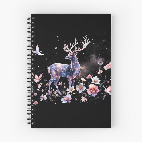 Item preview, Deer with Flowers Woodland Floral Illustration designed and sold by Wildwood & Bloom.