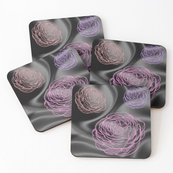 Item preview, Flora - Roses on Black Satin by Linavi designed and sold by Linavi.
