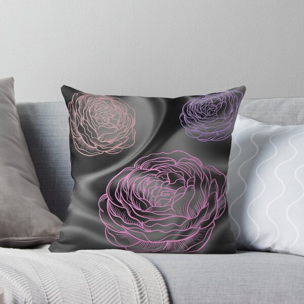 Item preview, Flora - Roses on Black Satin by Linavi designed and sold by Linavi.