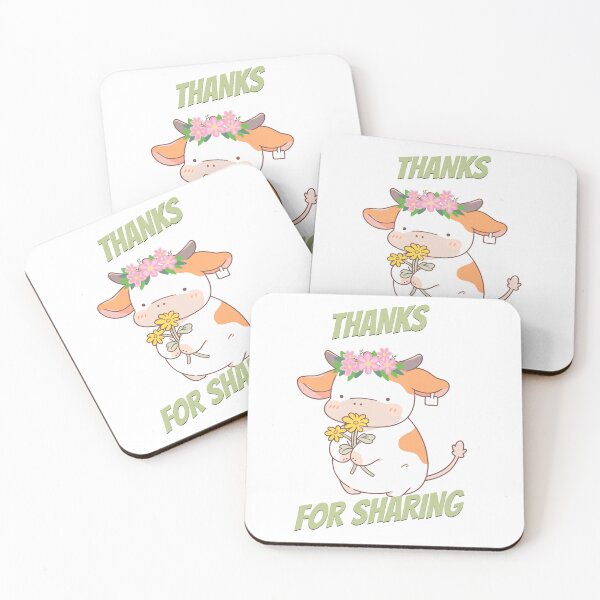 Item preview, Cartoon cow with flowers thank for sharing designed and sold by LaUnArt.