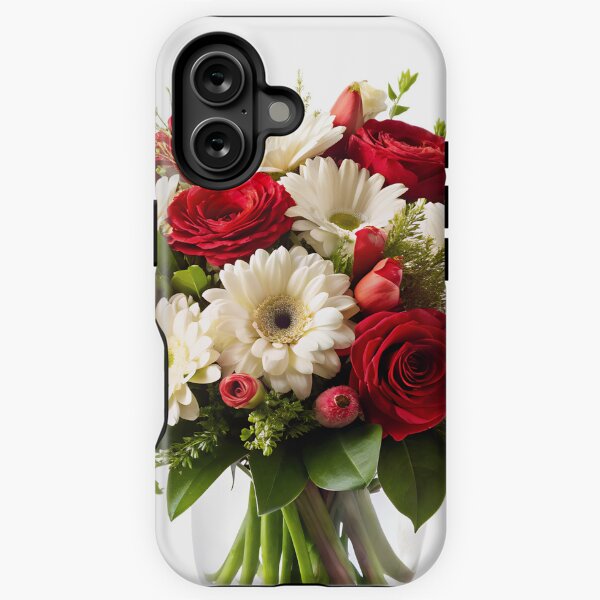 Item preview, Beautiful summer flower bouquet with red and white roses designed and sold by DuskTillDown.