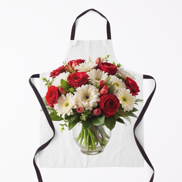 Item preview, Beautiful summer flower bouquet with red and white roses designed and sold by DuskTillDown.