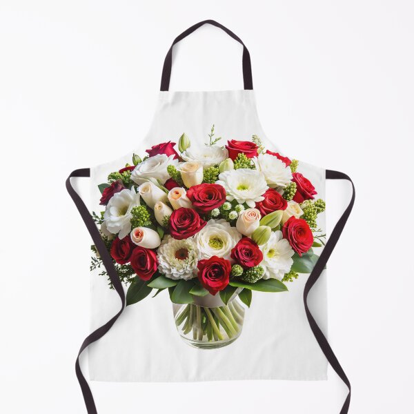 Item preview, beautiful summer flower bouquet with red and white roses designed and sold by DuskTillDown.