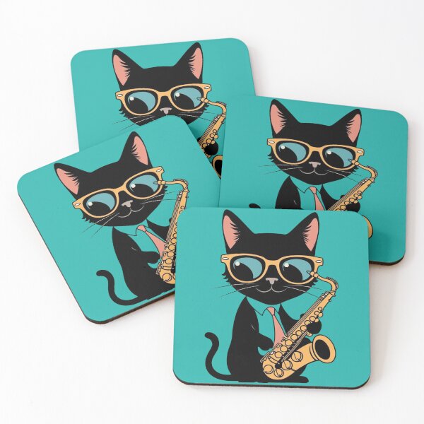 Item preview, Cool Jazz Cat with Saxophone – Stylish Musical Feline Art designed and sold by Art Garden.