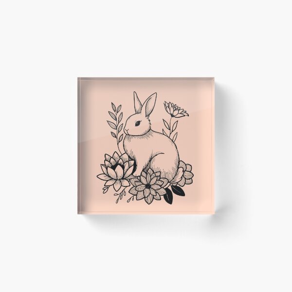 Item preview, Floral Bunny Serenity - Peach Fuzz designed and sold by MaryAura.