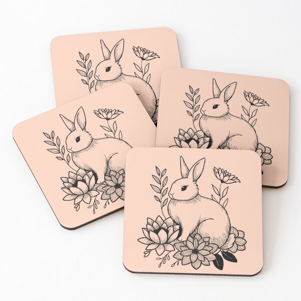 Item preview, Floral Bunny Serenity - Peach Fuzz designed and sold by MaryAura.