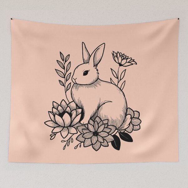 Item preview, Floral Bunny Serenity - Peach Fuzz designed and sold by MaryAura.