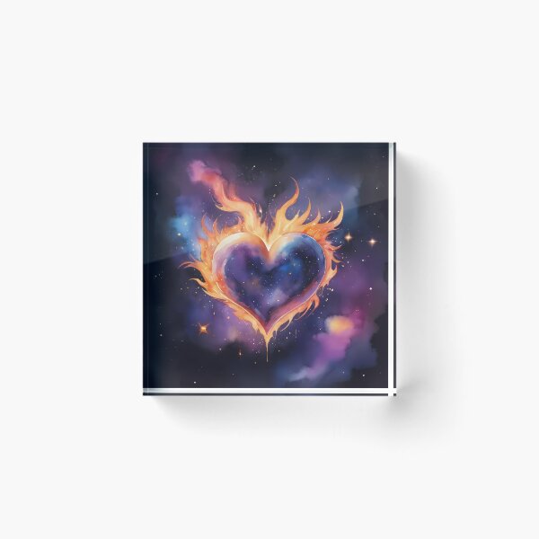 Item preview, Celestial Flaming Heart – Cosmic Love Art designed and sold by KateVil.