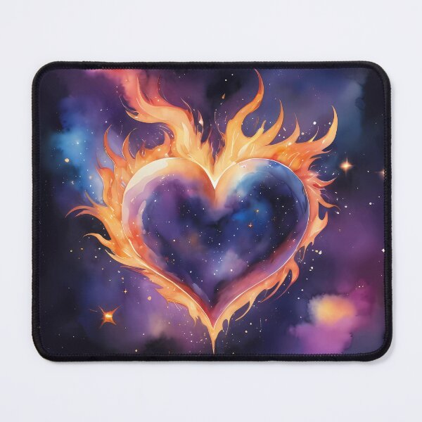 Item preview, Celestial Flaming Heart – Cosmic Love Art designed and sold by KateVil.