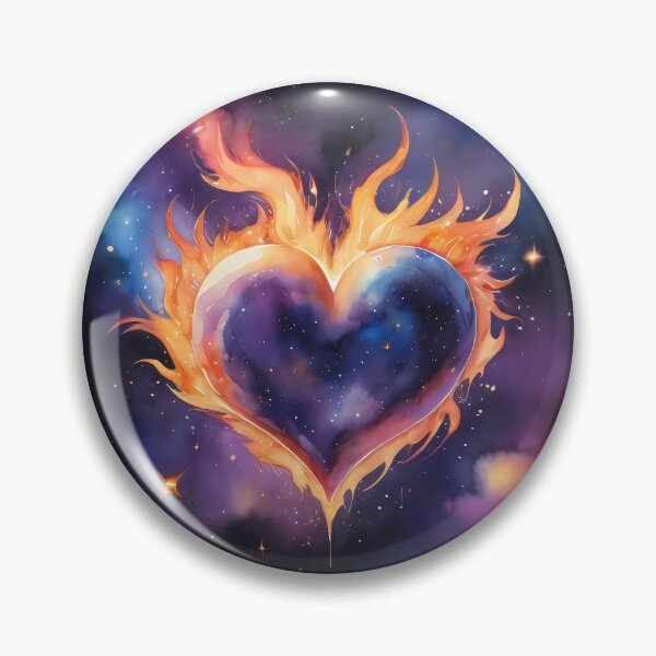 Item preview, Celestial Flaming Heart – Cosmic Love Art designed and sold by KateVil.