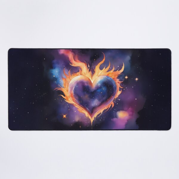 Item preview, Celestial Flaming Heart – Cosmic Love Art designed and sold by KateVil.