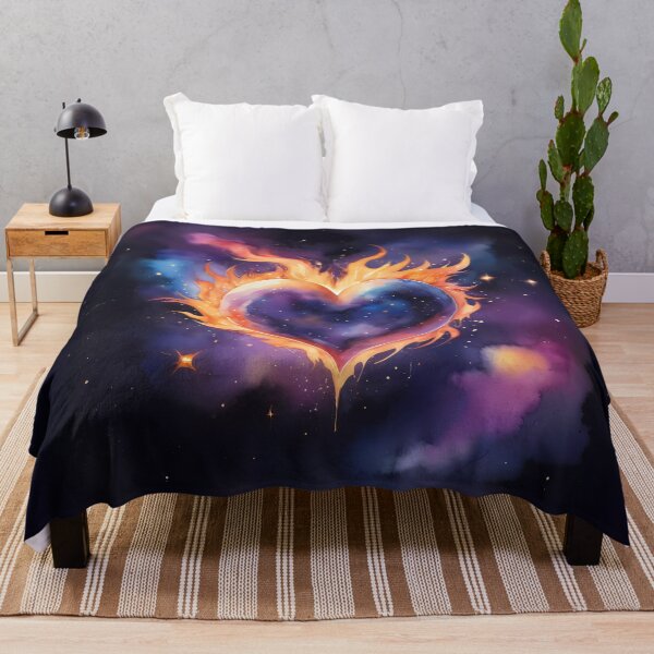 Item preview, Celestial Flaming Heart – Cosmic Love Art designed and sold by KateVil.