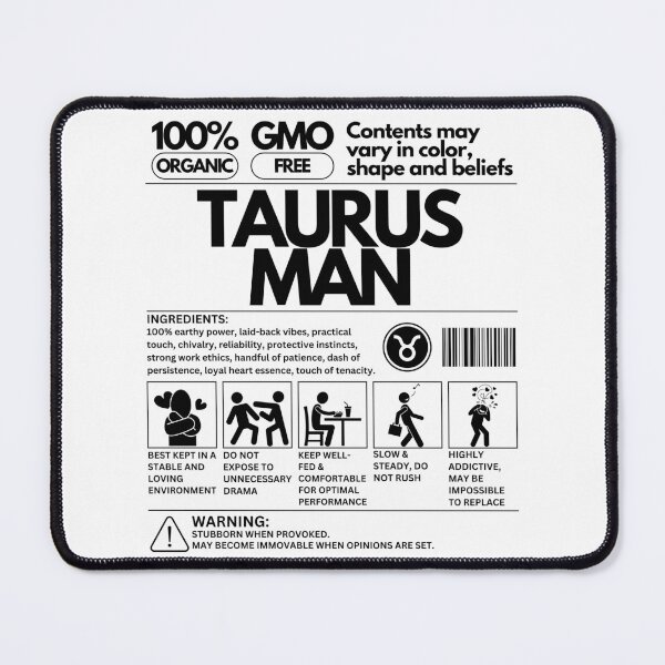 Item preview, Taurus Man Zodiac Traits: A Unique Product Design - Black Text designed and sold by HAHA Tees & Things.