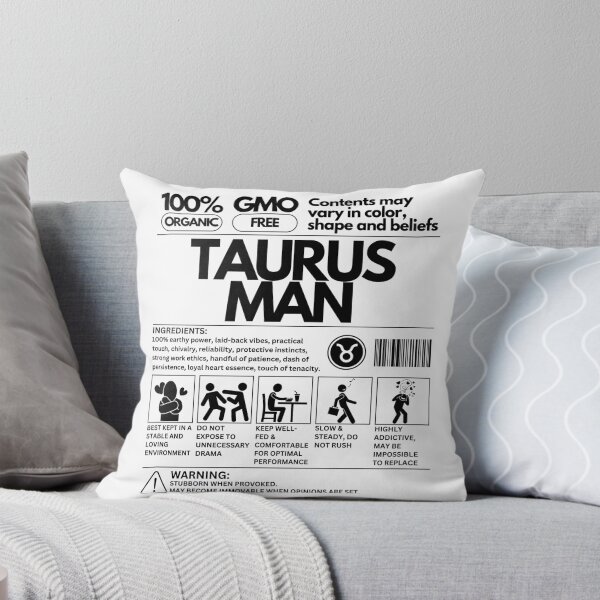 Item preview, Taurus Man Zodiac Traits: A Unique Product Design - Black Text designed and sold by HAHA Tees & Things.