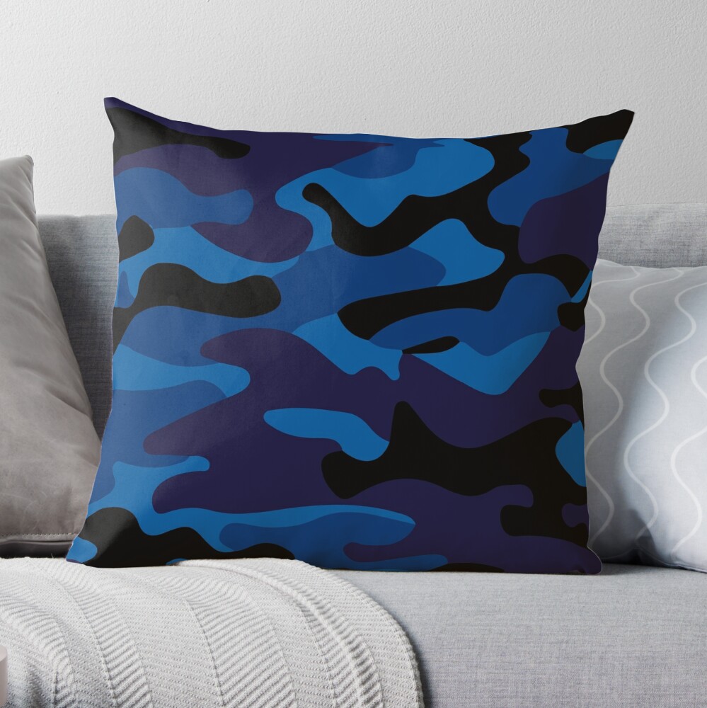 Black Blue Camo Graphic T-Shirt for Sale by dextersdesigns