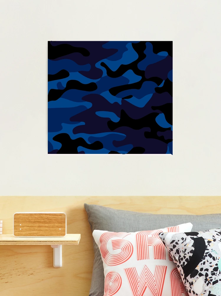 Black\Grey\Blue Geometric Camo Art Print by Taymurzon