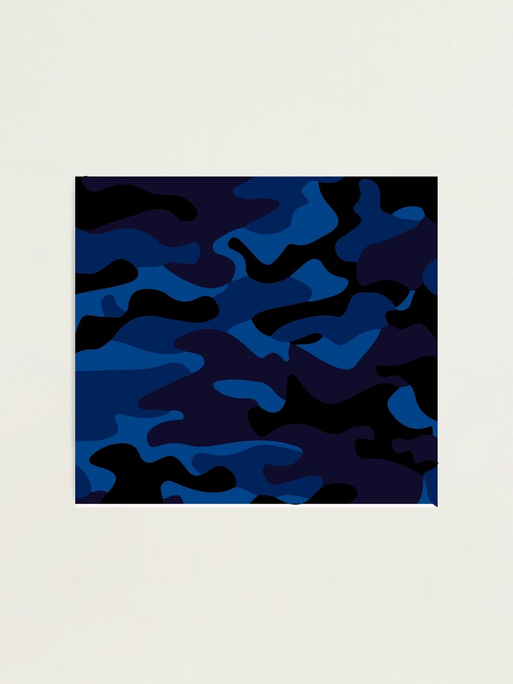 Black and Blue Camouflage Camo Pattern by RootSquare, Redbubble
