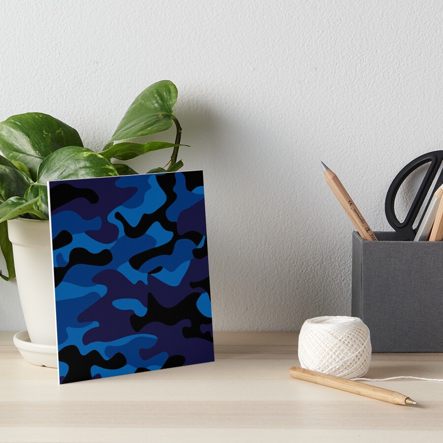 Black Blue Camo Poster for Sale by dextersdesigns