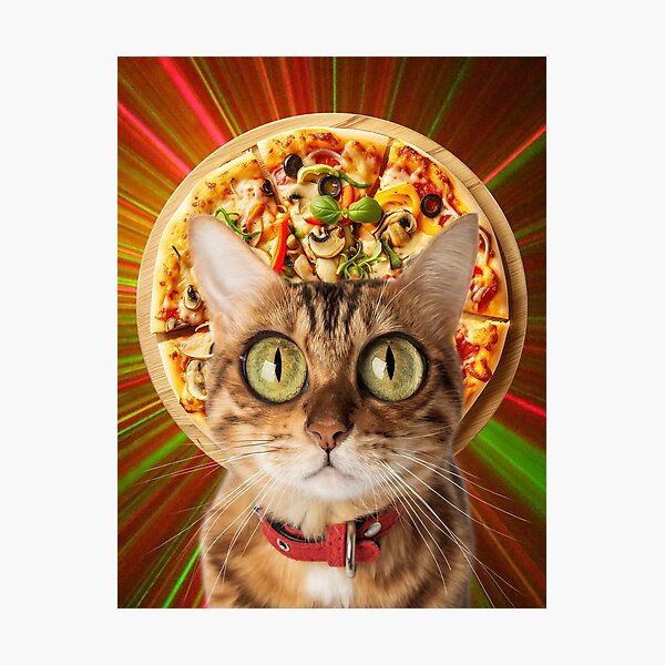 Item preview, Cat ridin' a pizza | cat riding a pizza | galaxy cat rides a pizza | My eyes are open designed and sold by kikiandmel.