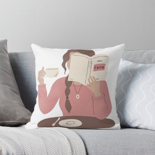 Item preview, Woman Drinking Coffee and Reading a FAFO Book designed and sold by Double7Designs.
