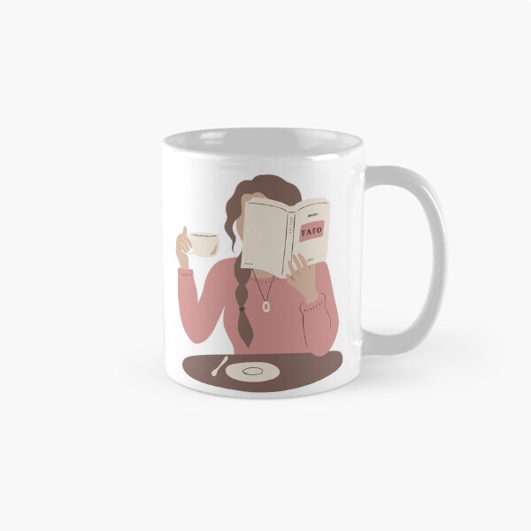 Aperçu de l'œuvre Femme buvant du café et lisant un livre de FAFO créée et vendue par Double7Designs.