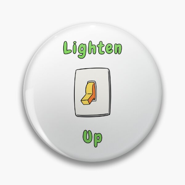 Item preview, Lighten Up with Yellow Switch, Green Font, Funny, Humorous, Puns  designed and sold by AASparksDesigns.