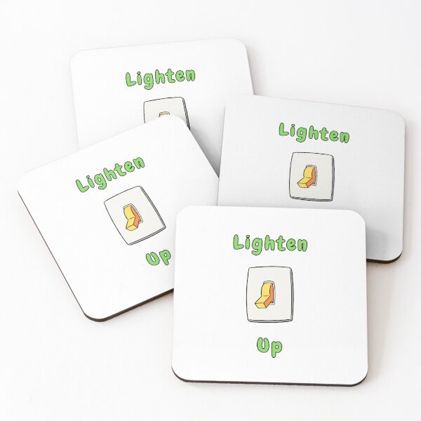 Item preview, Lighten Up with Yellow Switch, Green Font, Funny, Humorous, Puns  designed and sold by AASparksDesigns.