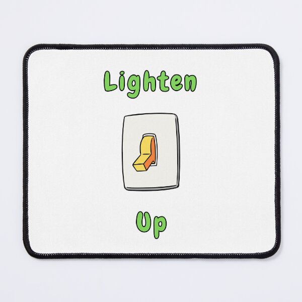 Item preview, Lighten Up with Yellow Switch, Green Font, Funny, Humorous, Puns  designed and sold by AASparksDesigns.