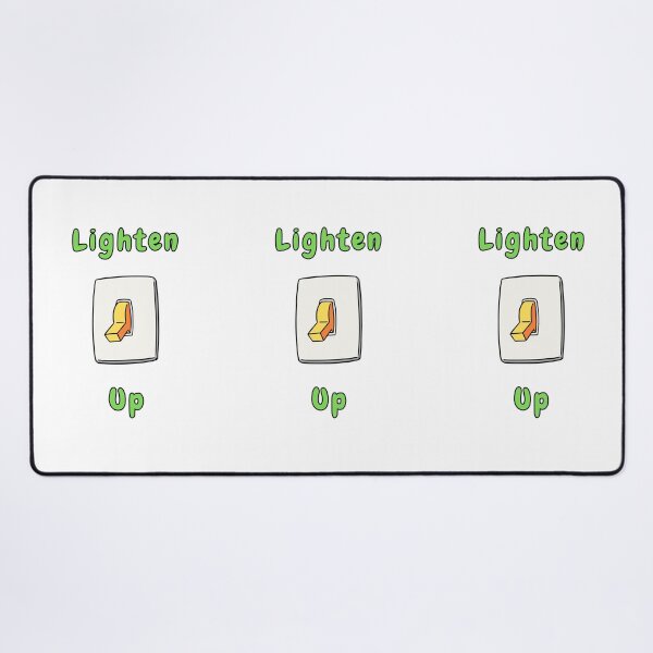Item preview, Lighten Up with Yellow Switch, Green Font, Funny, Humorous, Puns  designed and sold by AASparksDesigns.