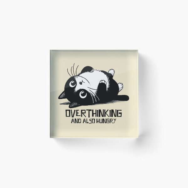 Item preview, Overthinking and also hungry cat designed and sold by FatBirdie.
