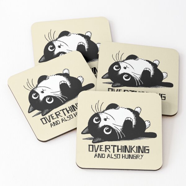 Item preview, Overthinking and also hungry cat designed and sold by FatBirdie.