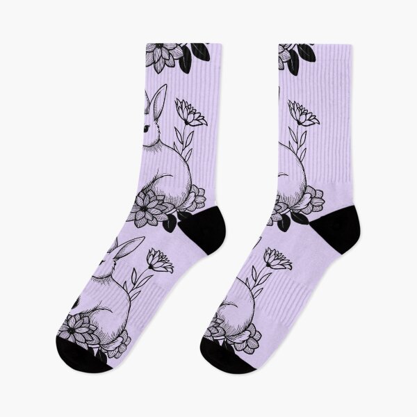 Item preview, Floral Bunny Serenity - Pale Lilac designed and sold by MaryAura.