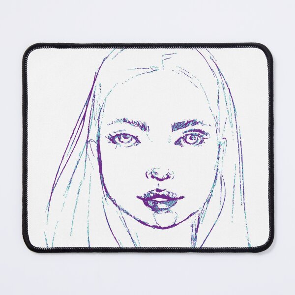 Item preview, Face in Charcoal and Blue and Purple Color designed and sold by dianasofiacrea.