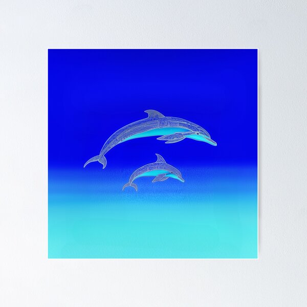 Item preview, Dolphin Family Drawing designed and sold by MagicalOceanArt.