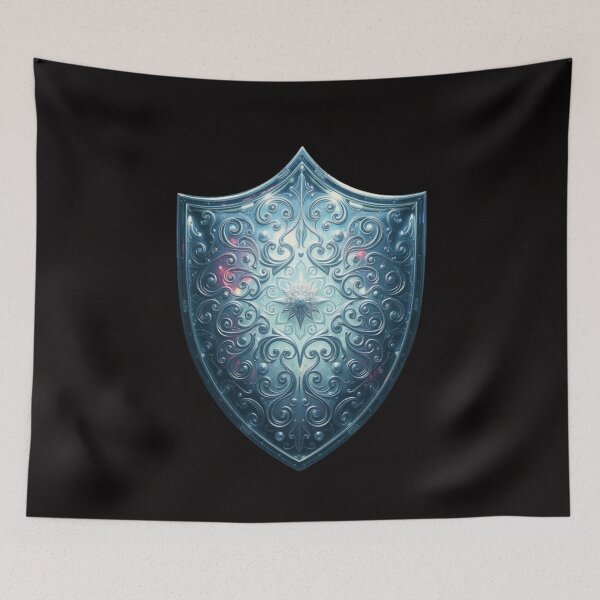 Item preview, magical mesmerizing silver shield designed and sold by Ink And Inspire.
