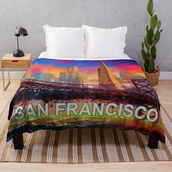 Item preview, San Francisco Skyline - Colorful Abstract Graffiti Art designed and sold by Phat Dog Designs .