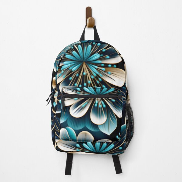 Item preview, Elegant Blue & Gold Floral Pattern | Luxurious Botanical Art on Black designed and sold by Juliette Ozkalfayan.