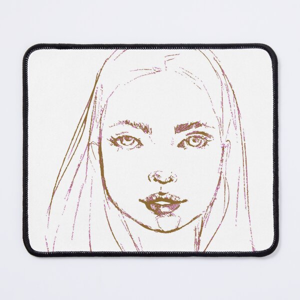 Item preview, Face in Charcoal and Brown and Pink Color designed and sold by dianasofiacrea.