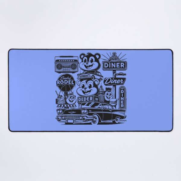 Item preview, Retro Diner Delight-Stacked hamster- Smiles and vintage car designed and sold by 8Totem.