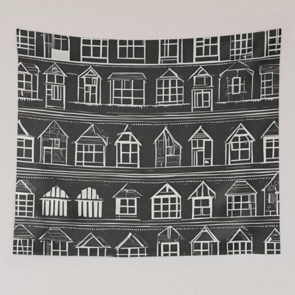 Item preview, Farmhouse Pattern Home Sweet Home Black and White Graphic designed and sold by Taylor Design Workz.