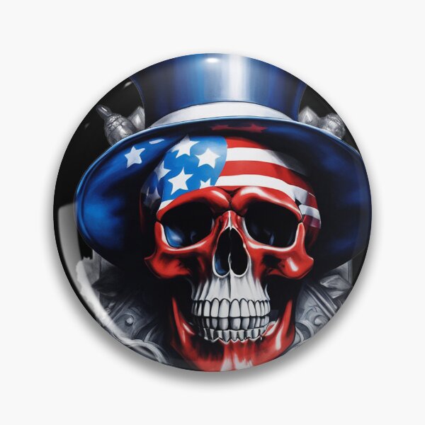 Item preview, American Flag Skull with Top Hat designed and sold by Santa Barbara Local.